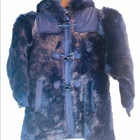 LITTLE MARC JACOBS*Navy Fur Hooded Warm Coat*$589 - Picture 4 of 8